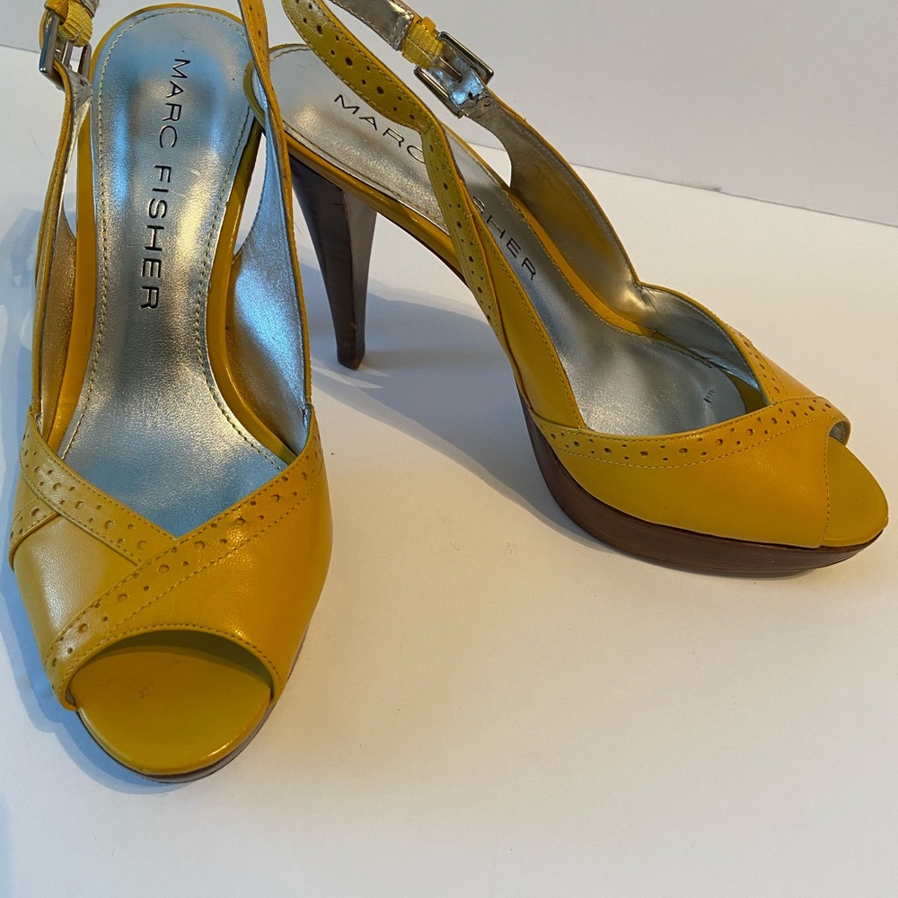 MARC FISHER VENDRA SLINGBACK YELLOW 7